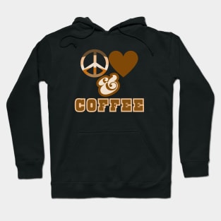 Peace, Love & Coffee  - Retro Pop Java Style Hoodie